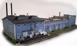 #235 N scale background building flat HERCULES ENGINES FRONT FREE SHIPPING* 