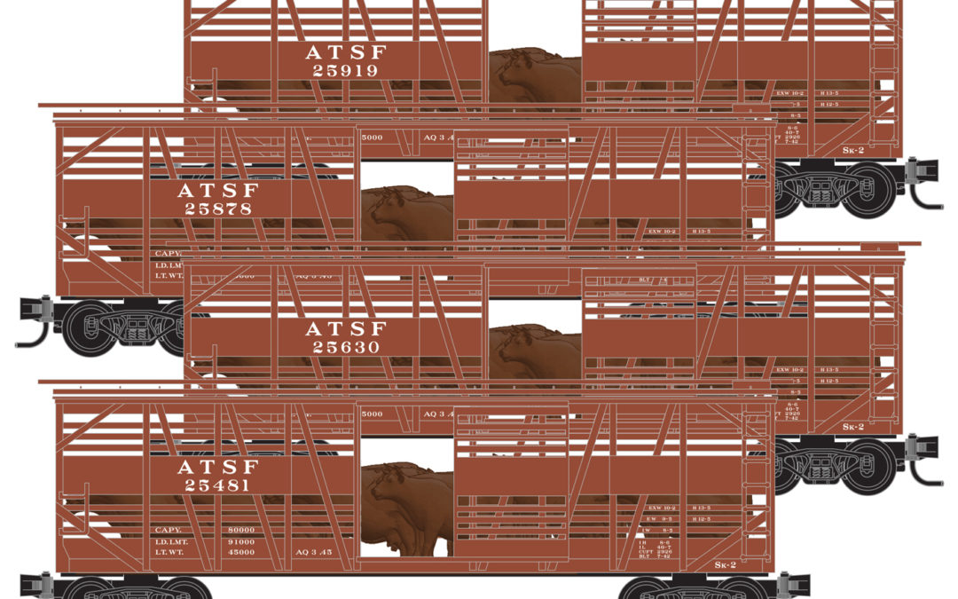 Micro-Trains ATSF Stock Car 4-Pack