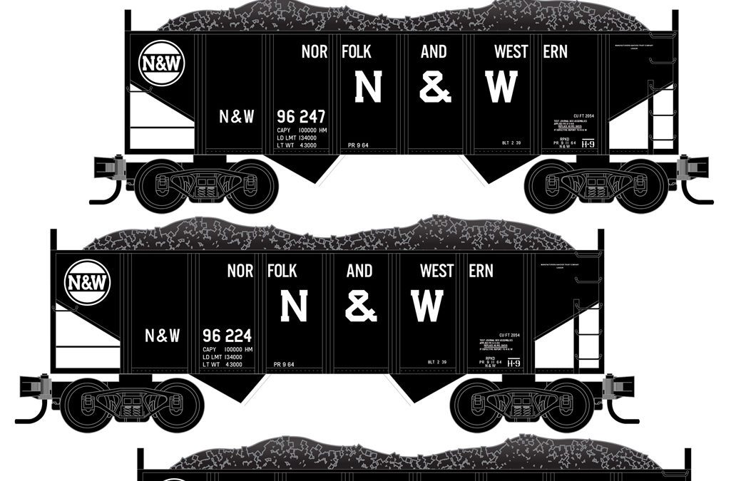 Micro-Trains Norfolk & Western Twin Bay Hopper 4-Pack