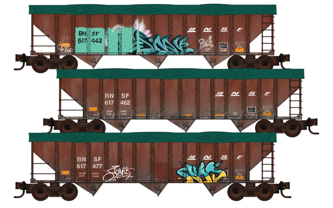 Micro-Trains BNSF with Tarp Covers Weathered 3-Pack