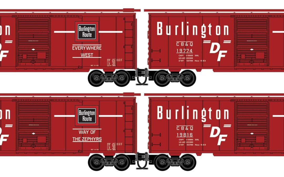 Micro-Trains Chicago, Burlington and Quincy 4-Car Runner Pack # 240