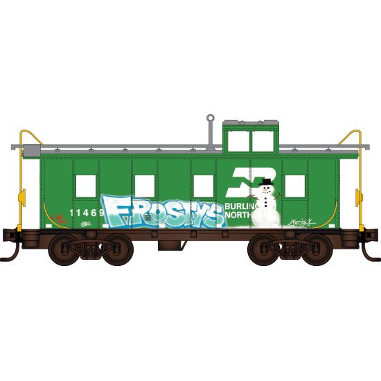 Micro-Trains Burlington Northern Christmas Graffiti Caboose