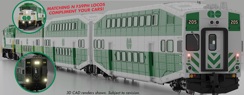 Rapido Bilevel Commuter Cars