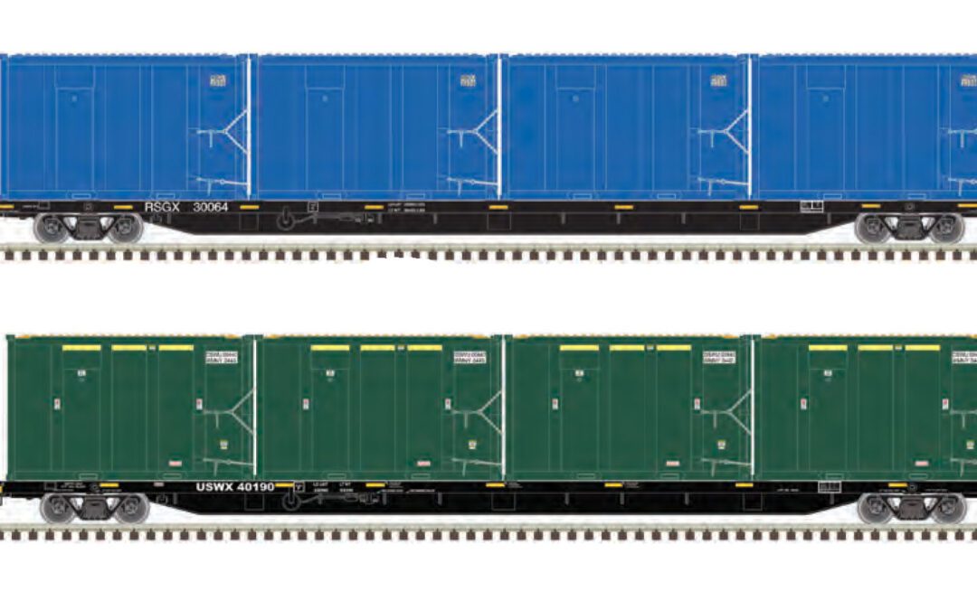 Atlas Trainman N 85′ Trash Flat Car with MSW Containers