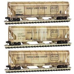 N Scale Micro-Trains Weathered Hopper Set